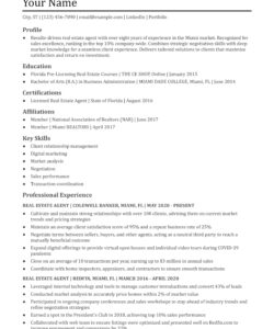 Free  Real Estate Broker Resume Template Word