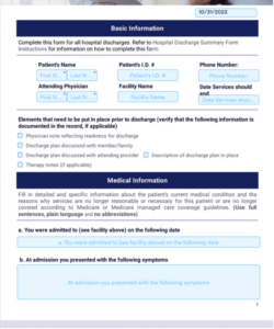 hospital discharge template  sign templates  jotform discharge instruction template example