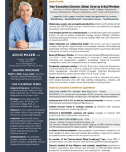 Printable Board Of Directors Resume Template