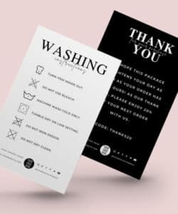 printable custom washing care card editable washing instructions card clothing washing instruction template doc