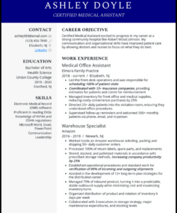 Printable Medical Office Assistant Resume Template Excel