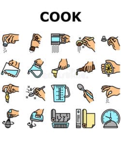 sample cook instruction for prepare meal icons set vector stock vector  illustration of beating mixer cooking instruction template sample