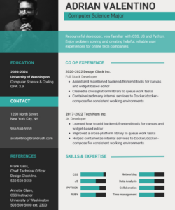 Blank Computer Science Student Resume Template Pdf