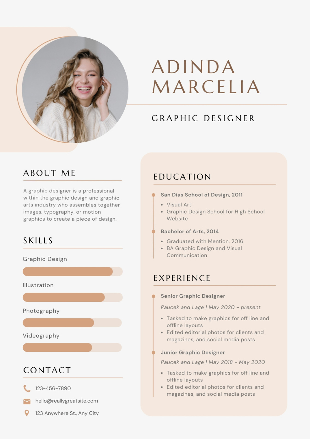 Blank Creative Graphic Designer Resume Template Word Sample