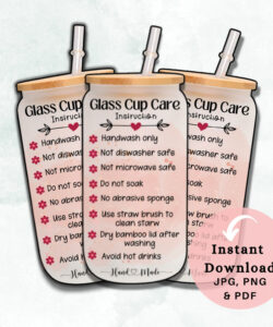 Blank Cup Care Instructions Template Excel Sample