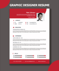 Creative Graphic Designer Resume Template Excel Sample