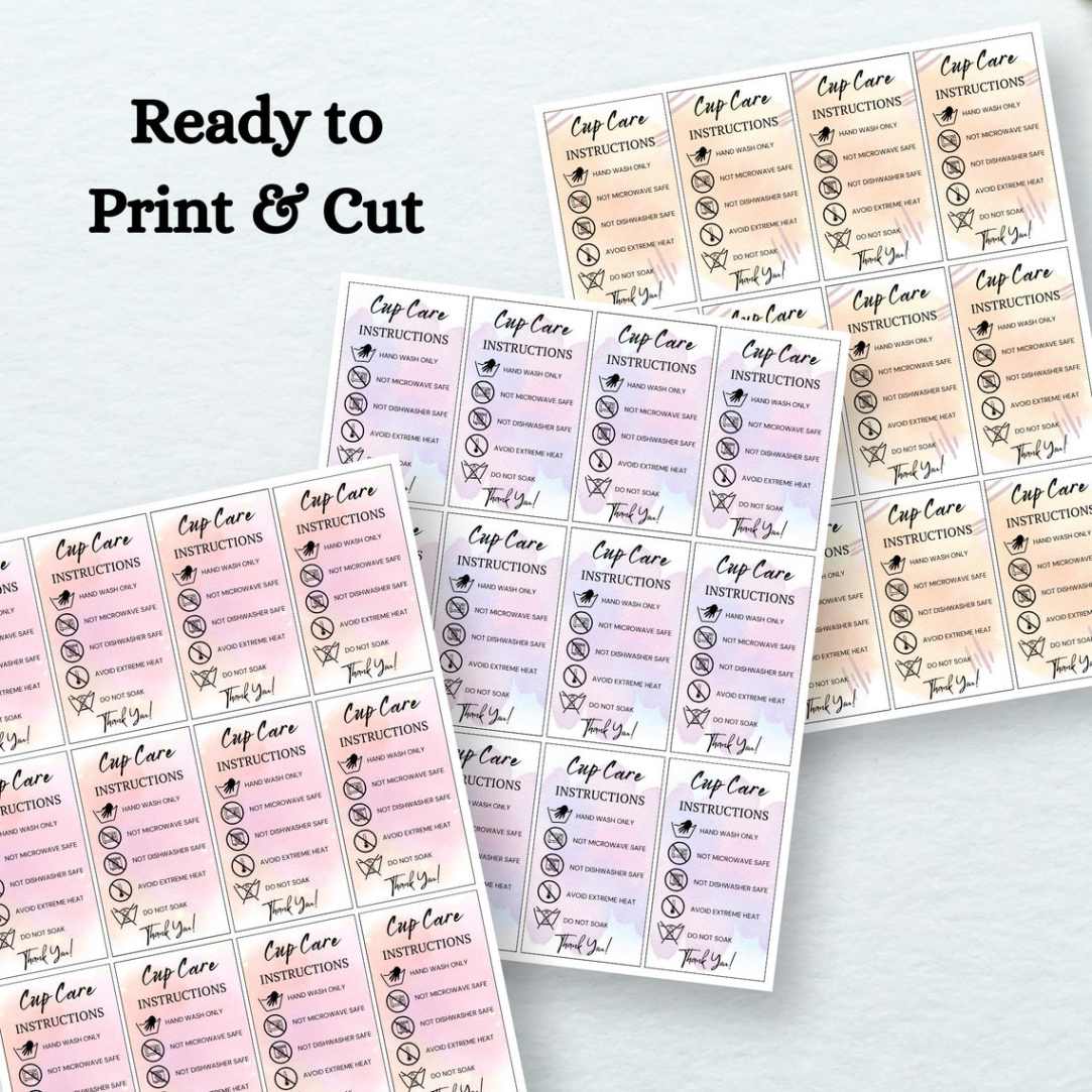 Custom Cup Care Instructions Template  Sample