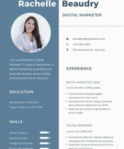 Editable Blue And White Resume Template Word