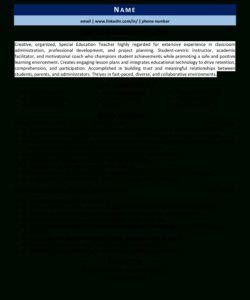 Editable Department Of Education Resume Template Excel Sample