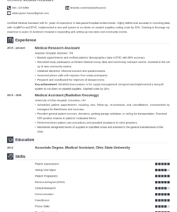 Editable Entry Level Medical Assistant Resume Template Doc Sample
