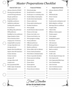 Editable Upon My Death Instructions Template Pdf Sample