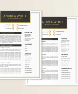 Free  Black And Gold Resume Template Pdf Sample