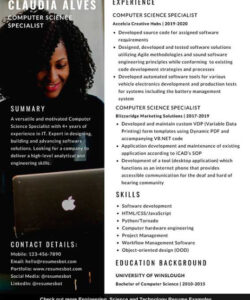 Free Blank Computer Science Student Resume Template Doc