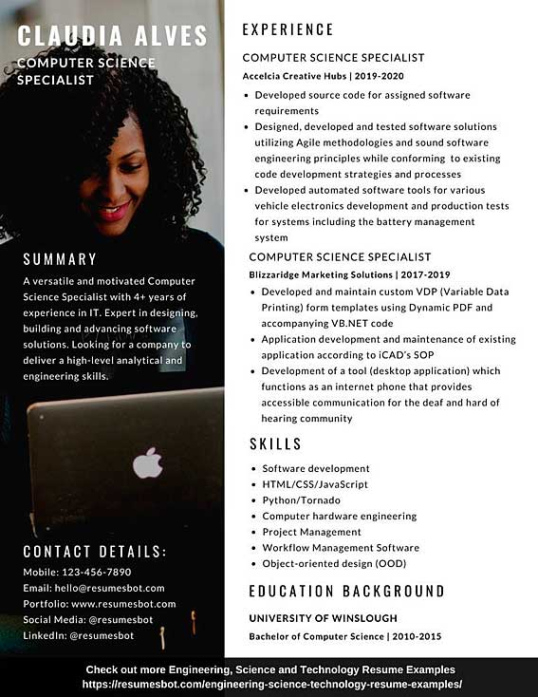 Free Blank Computer Science Student Resume Template Doc Free Blank Computer Science Student Resume Template Doc