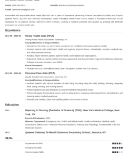 Free Blank Home Health Aide Resume Template Word Sample