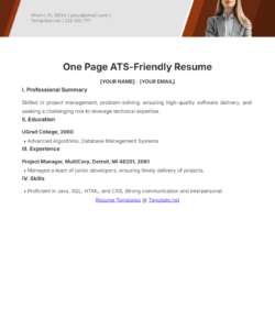Free Custom Basic Ats Friendly Resume Template Doc Sample