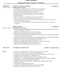 Free Custom Embedded Software Engineer Resume Template  Sample