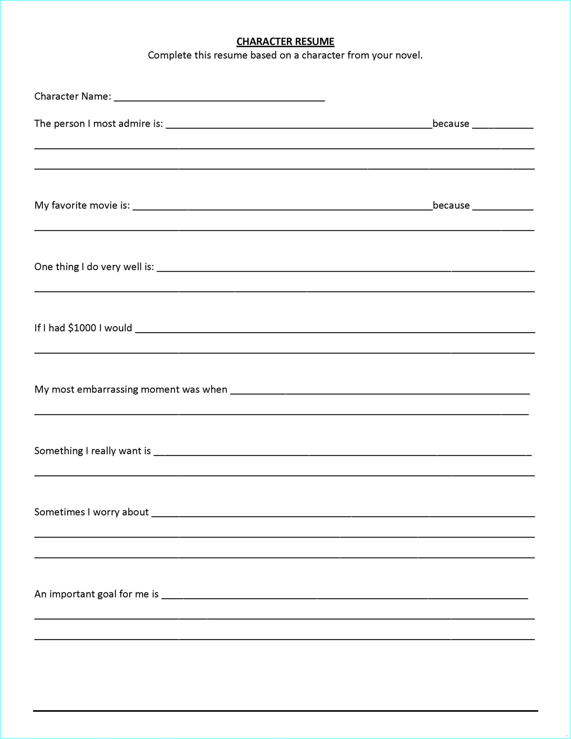 Free  Easy Fill In Resume Template  Sample