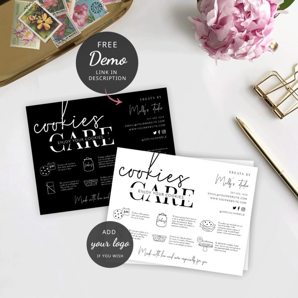 Free Editable Cookie Care Instructions Template Pdf
