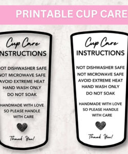Free Editable Cup Care Instructions Template Doc Sample