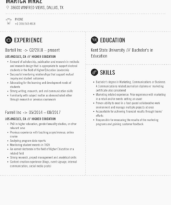 Free Editable Department Of Education Resume Template Excel Sample