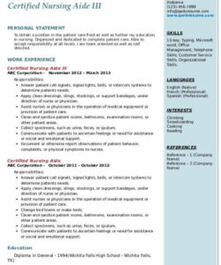 Free  Entry Level Cna Resume Template Doc Sample