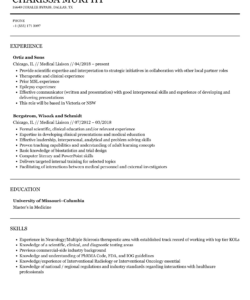 Free  Medical Science Liaison Resume Template Pdf Sample