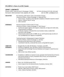 Free Printable Entry Level Engineering Resume Template Pdf