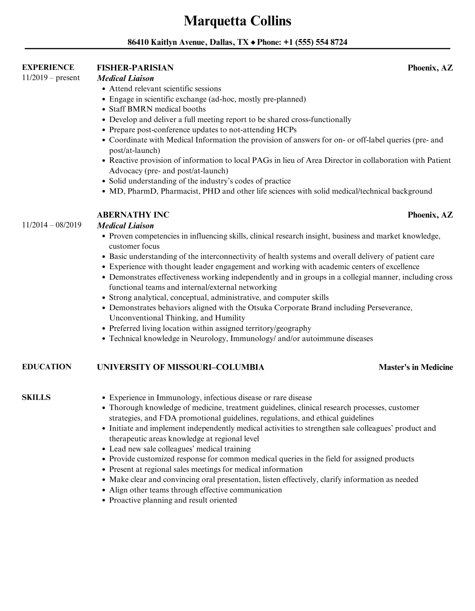 Free Printable Medical Science Liaison Resume Template Excel Sample Free Printable Medical Science Liaison Resume Template Excel Sample