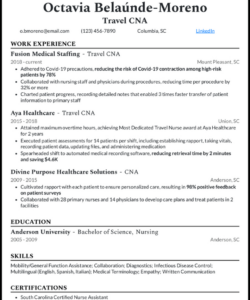 Printable Entry Level Cna Resume Template Doc