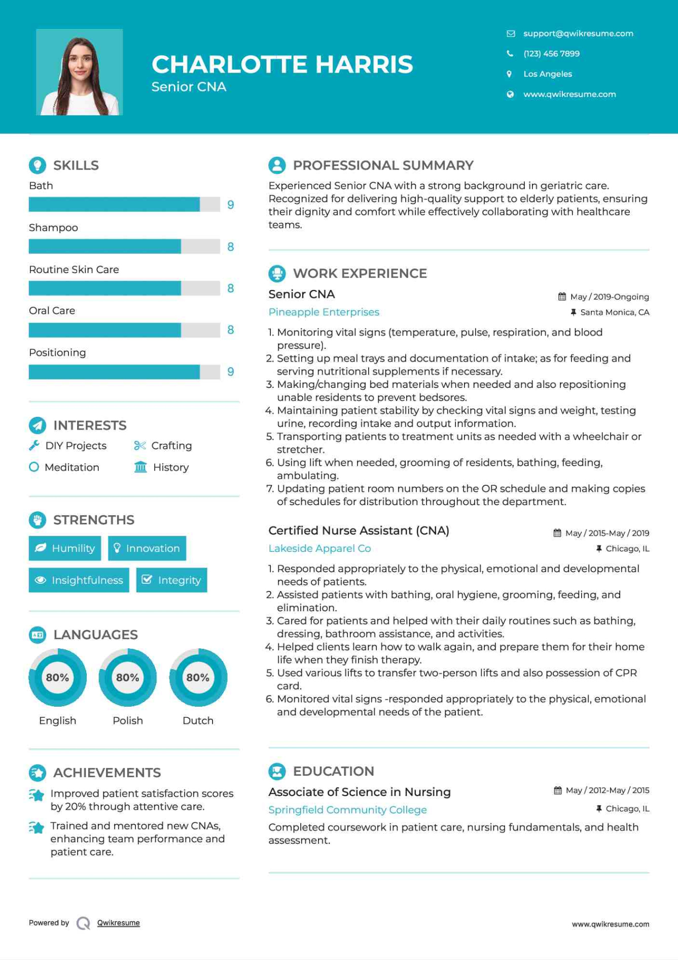 Printable Entry Level Cna Resume Template Excel