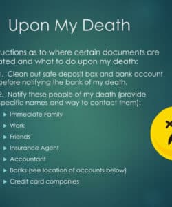 Upon My Death Instructions Template Pdf